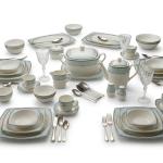 Blumen Elegant Azure & Gold Porcelain Dinner Set – 110 Piece Comprehensive Square Ms Department Store Oman