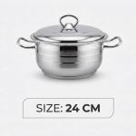 Stainless Steel Bonera Masterchef Single Pot 24 Cm MS Department Store Oman