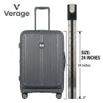 Verage Rome Monti Pp Trolley 4W Spcs  24" All With Front Pocket-Dark Grey MS Department Store Oman