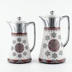REGAL0.5 + 1.0Ltr.  Deluxe Arabic Design Vacuum Jug Set Silver ] MS Department Store Oman