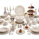 Blumen Elegance Gold Floral 57-Piece Bone China Dinner Set Ms Department Store Oman