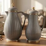 REGAL0.35 & 0.6Ltr. Vacuum Flask Set - Dark Gray with Golden MS Department Store Oman