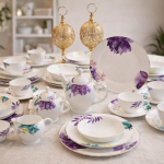 Blumen Royal Bloom Porcelain Dinnerware Set – 110-Piece Gold-Rimmed Floral Collection Dinner Set Ms Department Store Oman