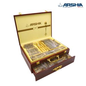 86Pcs Cutlery Set Stainless Steel - Silver MS Department Store Oman