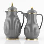 REGAL0.35 & 0.6Ltr. Vacuum Flask Set - Dark Gray with Golden MS Department Store Oman