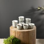 12 Pcs Arabic Coffee Cups From Liqaa - Grey + Silver MS Department Store Oman